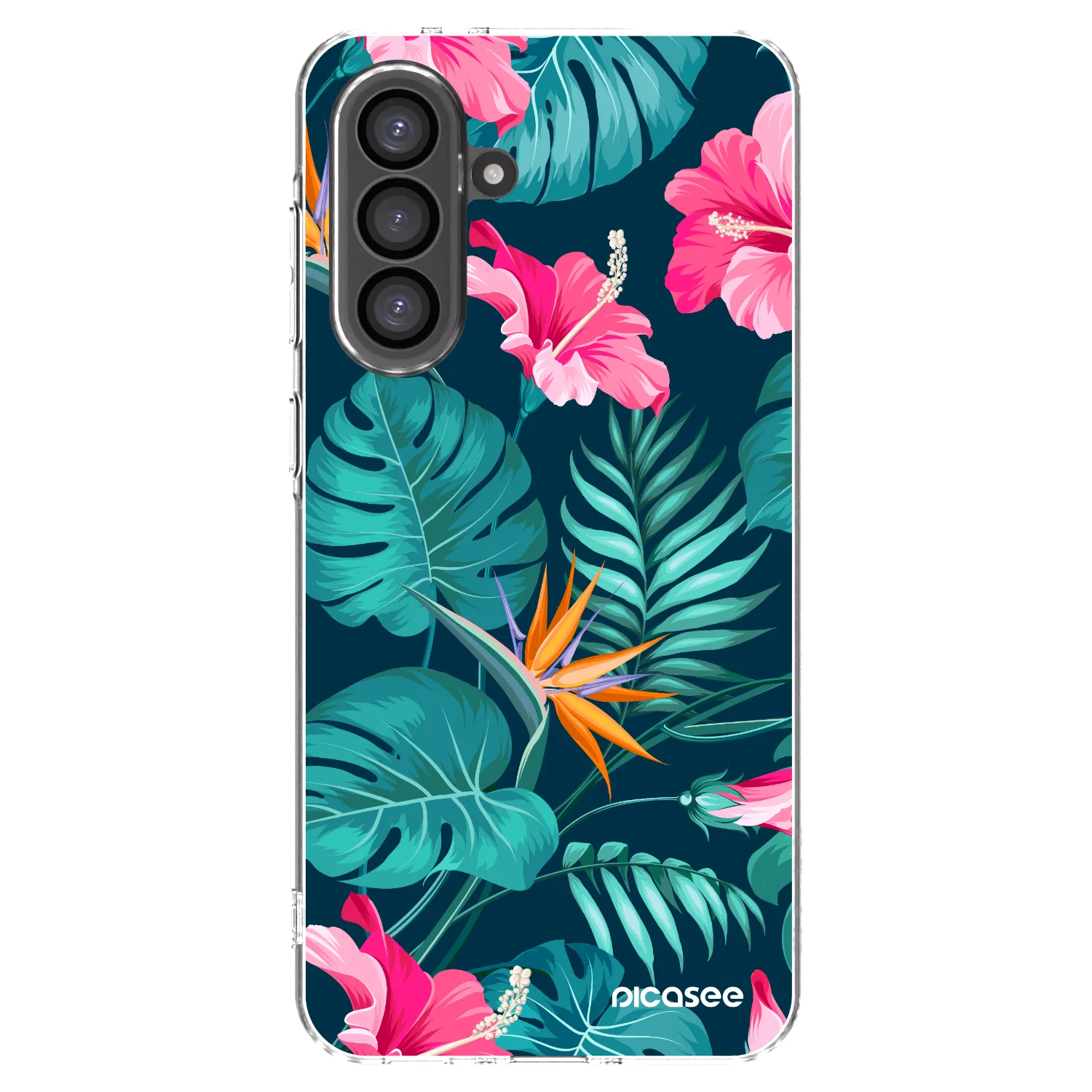 Picasee silikonski prozorni ovitek za Samsung Galaxy A56 5G A566B - Pink Monstera