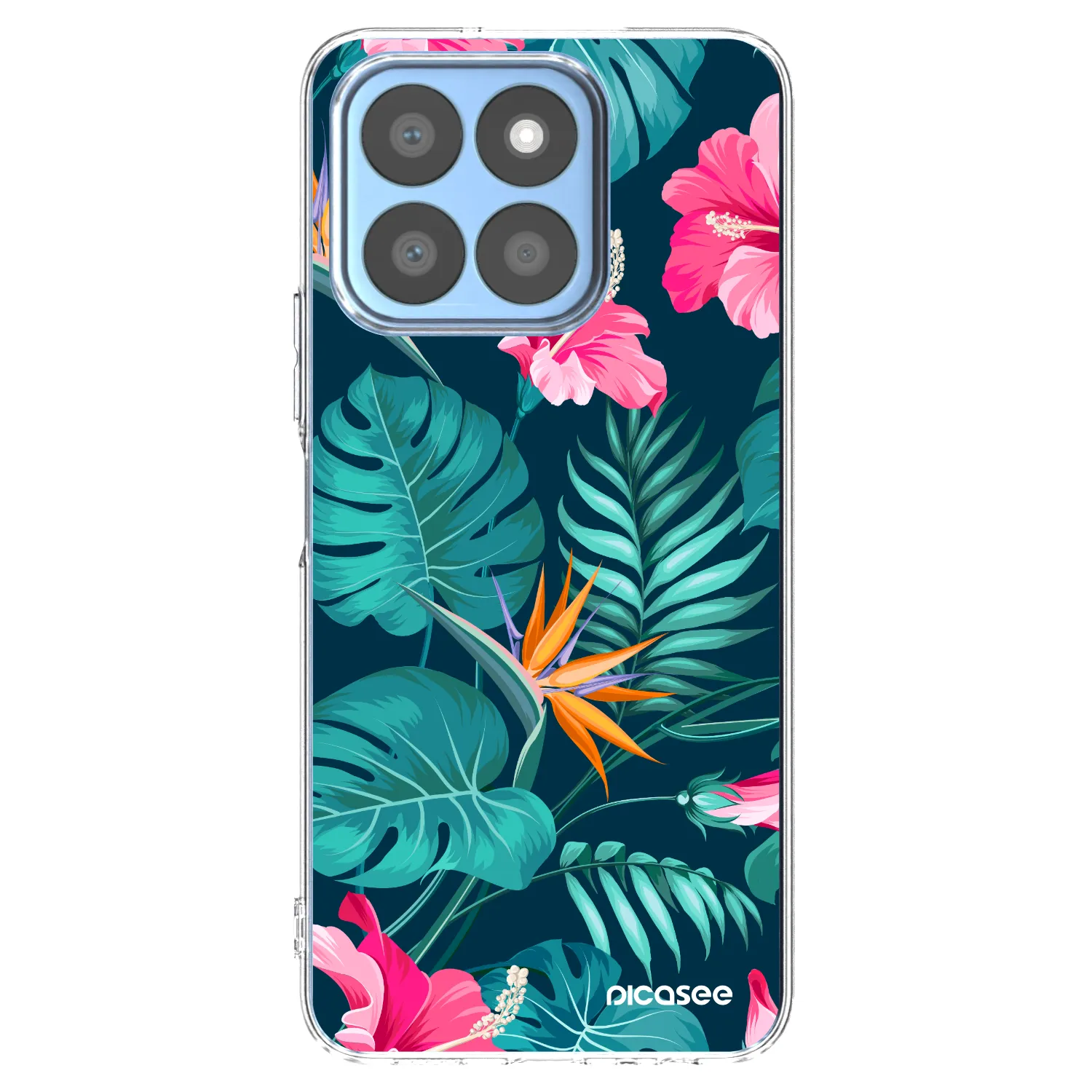 Picasee silikonski prozorni ovitek za Honor X8c - Pink Monstera