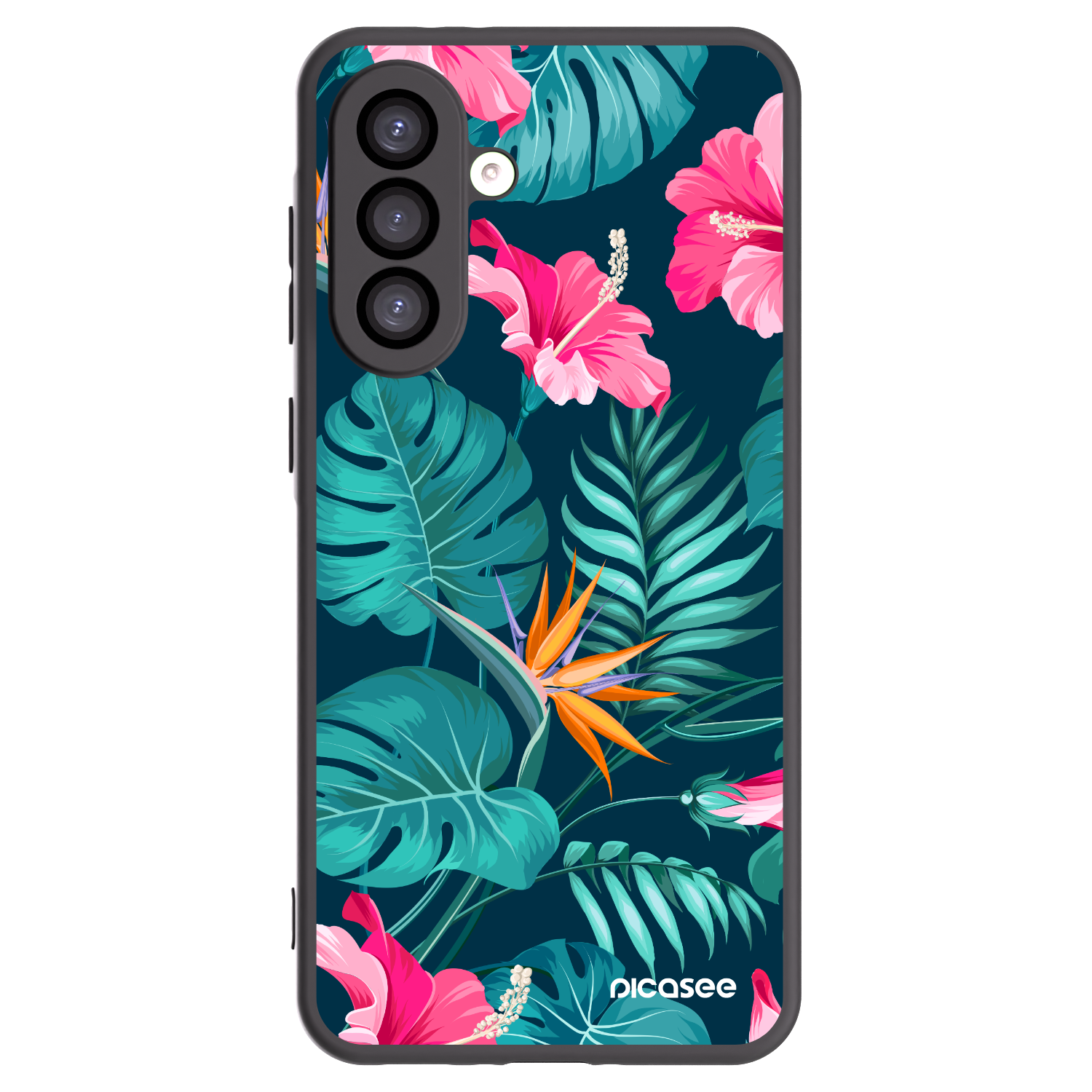 Picasee silikonski črni ovitek za Samsung Galaxy A26 5G A266B - Pink Monstera