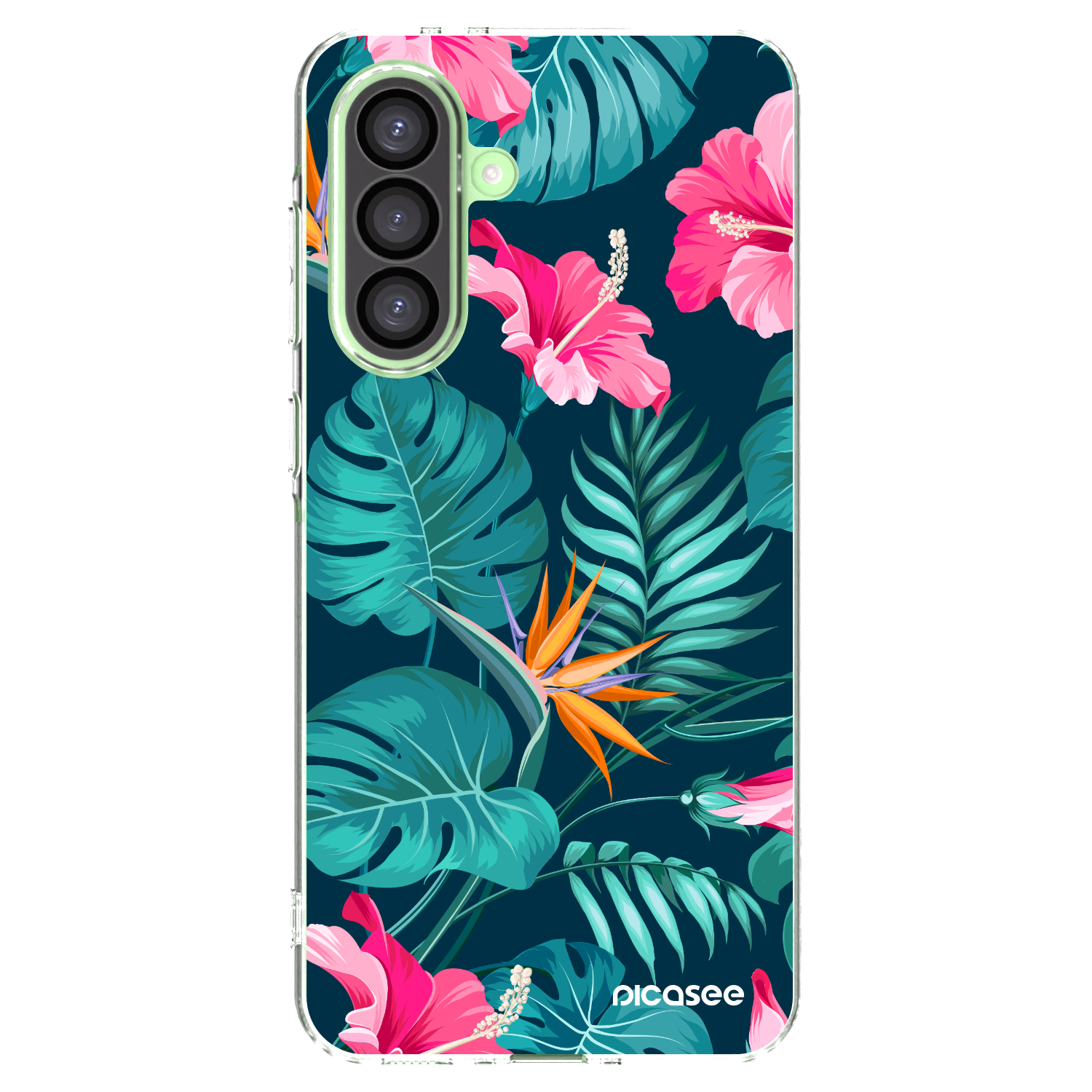 Picasee silikonski prozorni ovitek za Samsung Galaxy A26 5G A266B - Pink Monstera