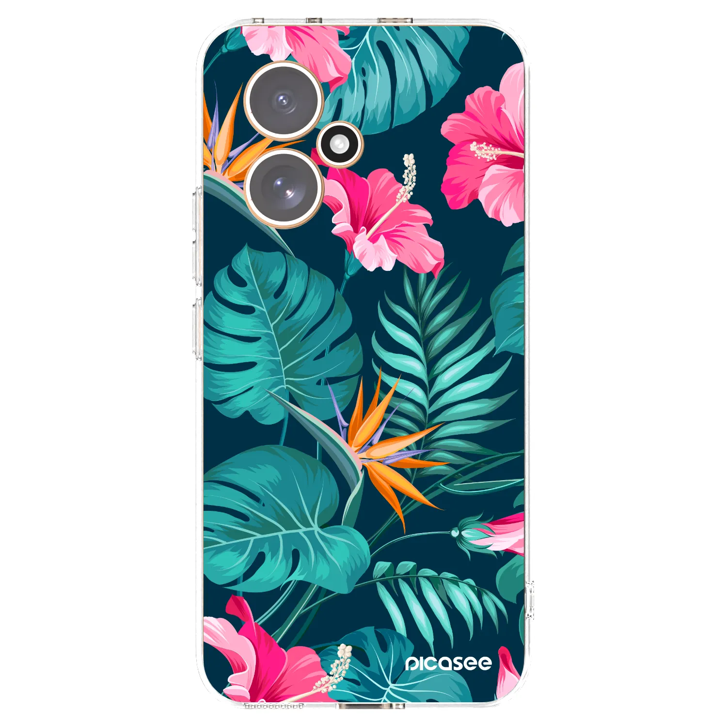 Picasee silikonski prozorni ovitek za Honor 400 5G - Pink Monstera