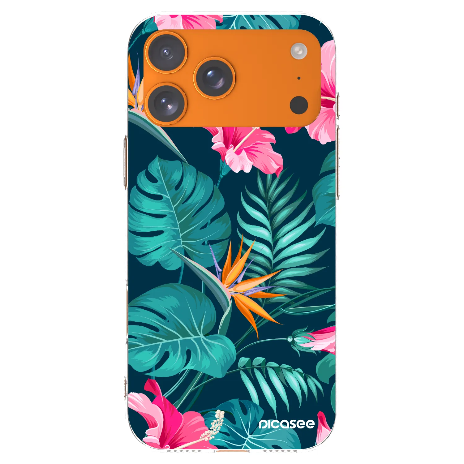 Picasee silikonski prozorni ovitek za Apple iPhone 17 Pro Max - Pink Monstera