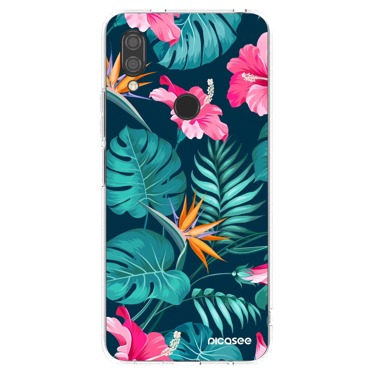 Picasee silikonski prozorni ovitek za Xiaomi Redmi 7 - Pink Monstera