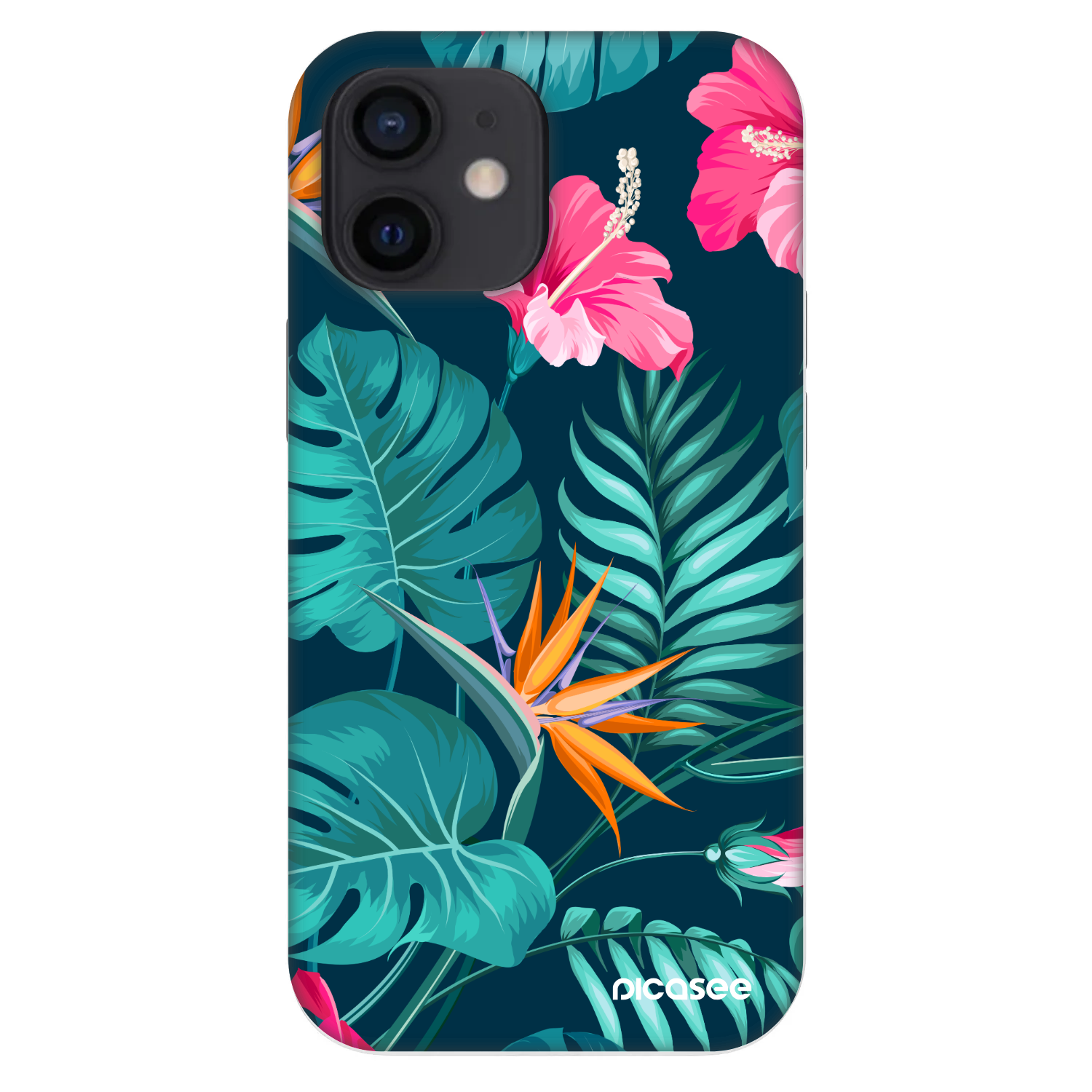 Picasee Fashion Case za Apple iPhone 12 mini - Pink Monstera