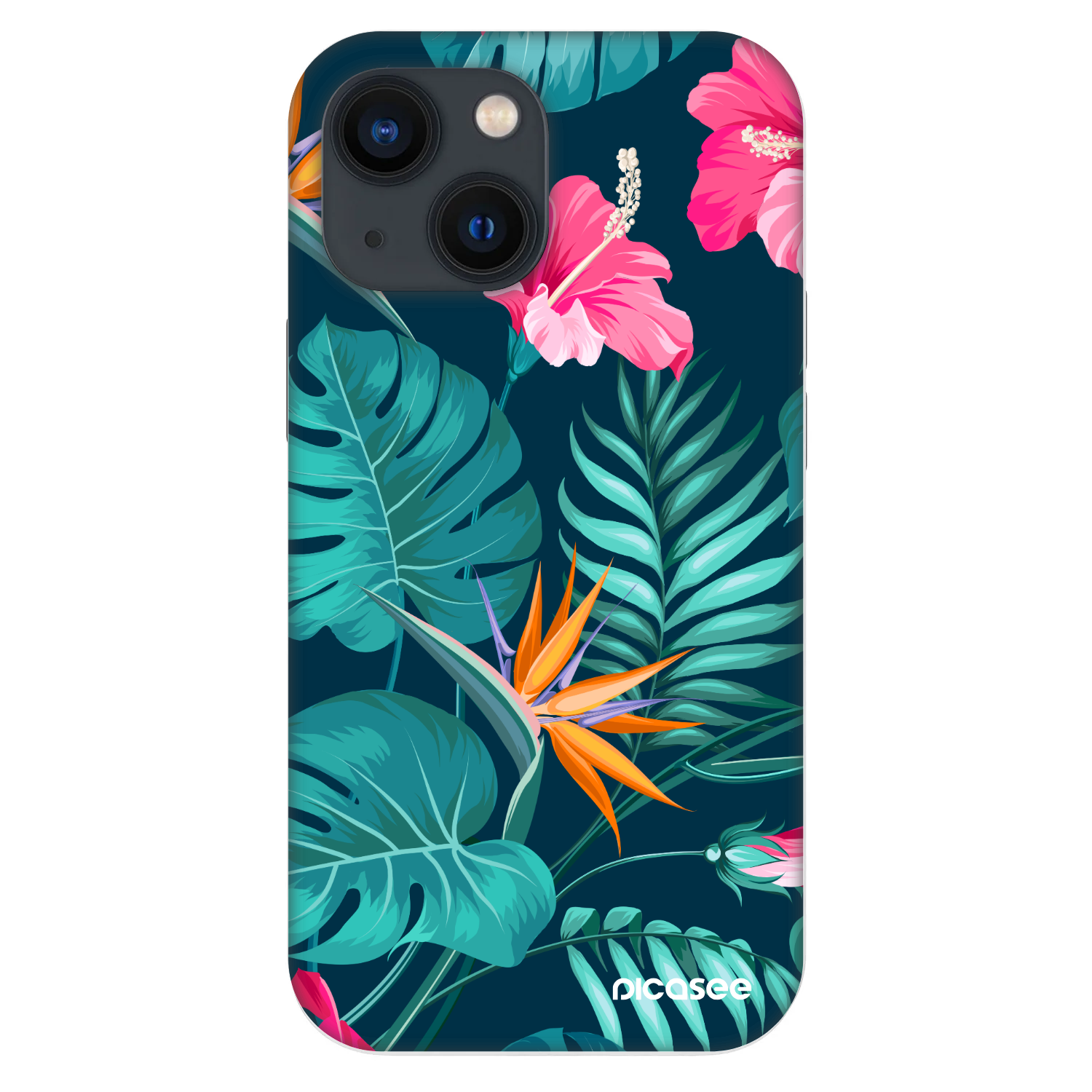 Picasee Fashion Case za Apple iPhone 13 mini - Pink Monstera