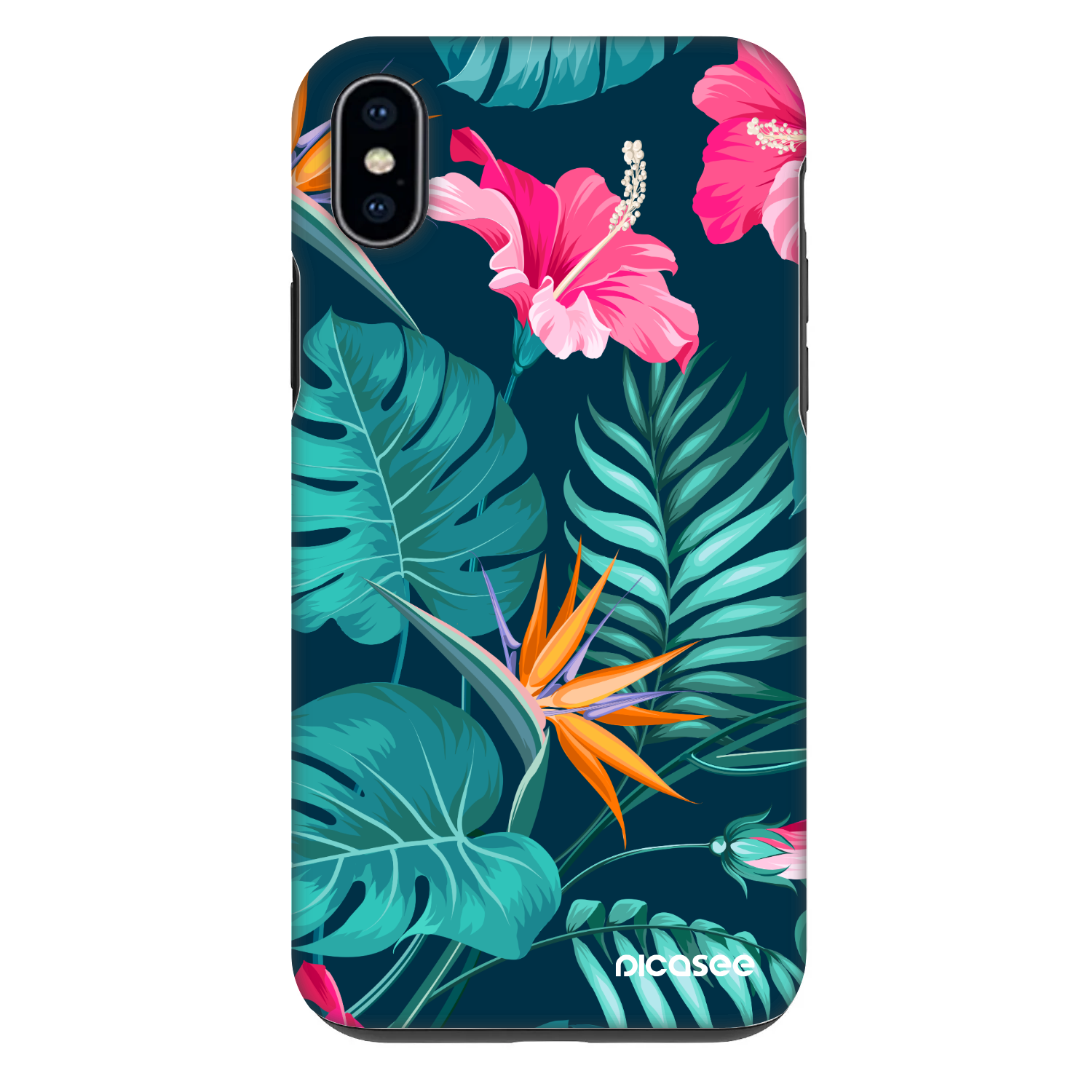 Picasee Fashion Case za Apple iPhone XS Max - Pink Monstera