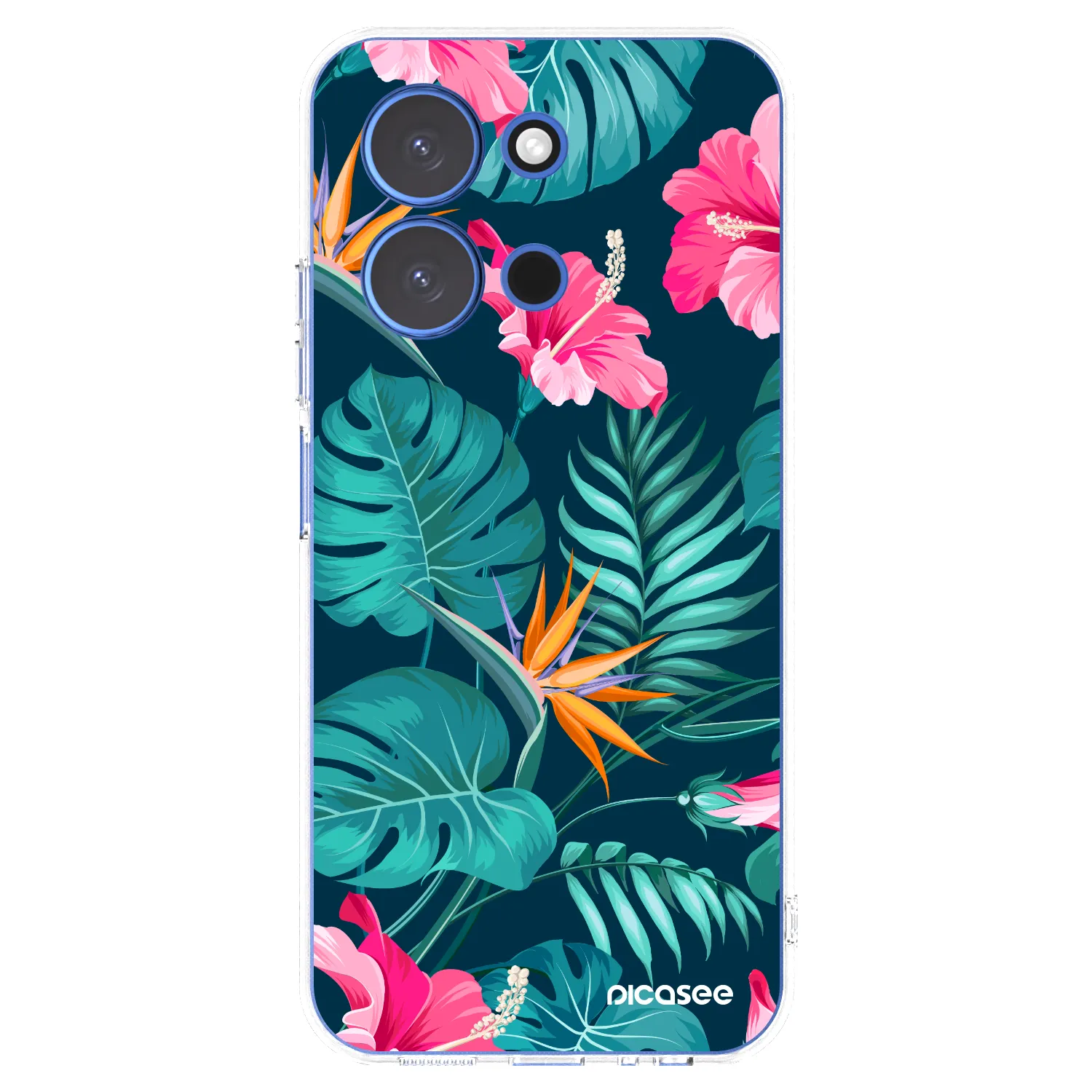 Picasee silikonski prozorni ovitek za Xiaomi Redmi 15C 4G - Pink Monstera