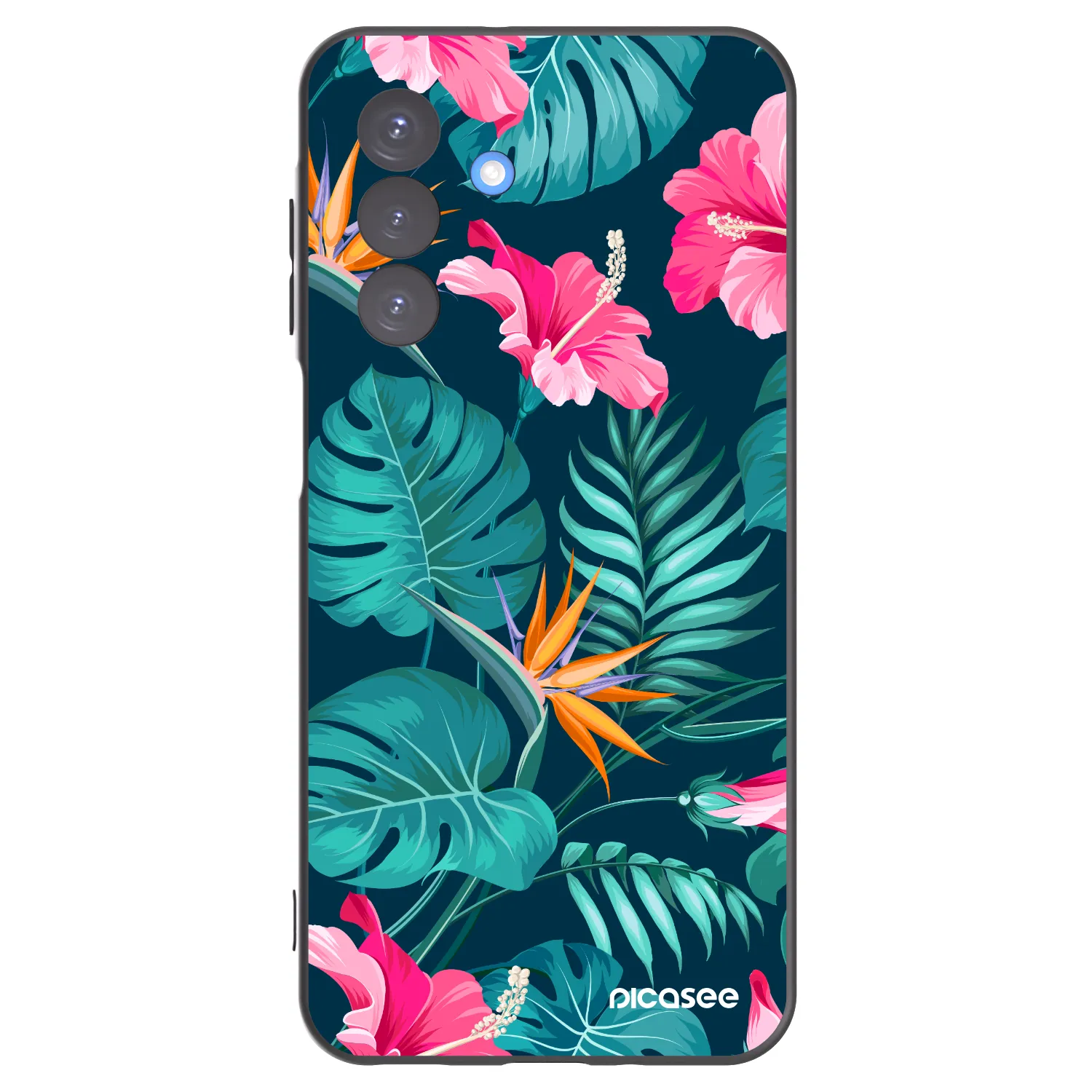 Picasee silikonski črni ovitek za Samsung Galaxy A17 5G - Pink Monstera