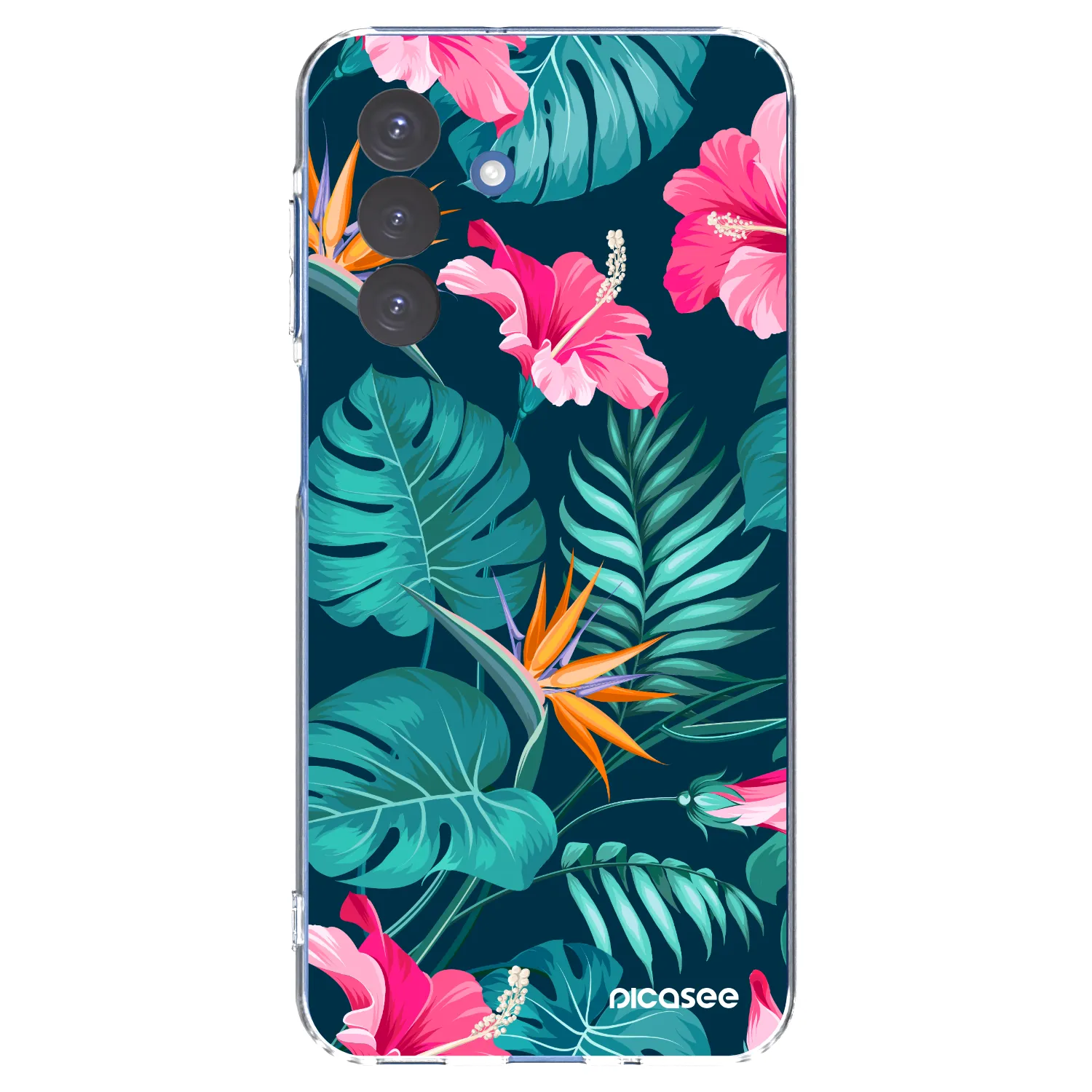 Picasee silikonski prozorni ovitek za Samsung Galaxy A17 5G - Pink Monstera