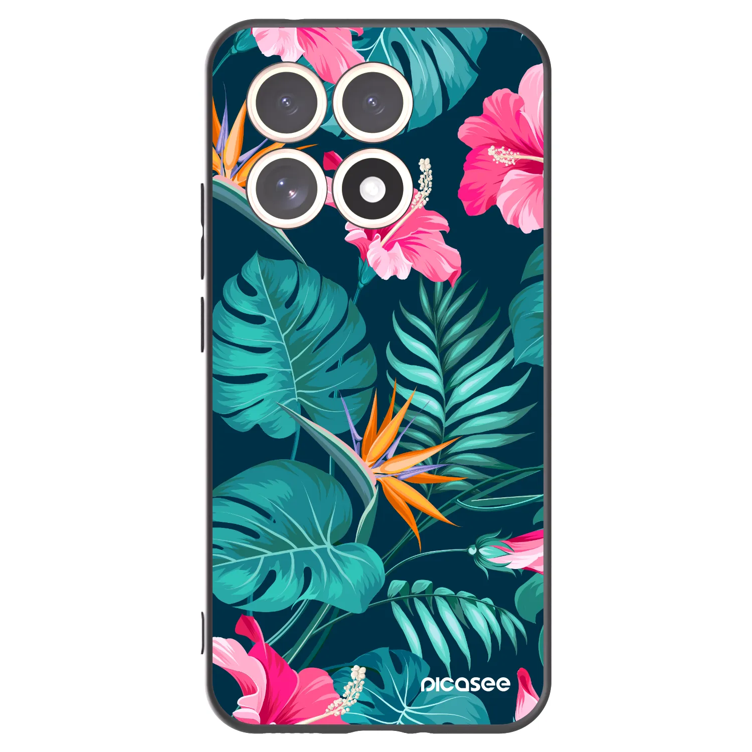 Picasee silikonski črni ovitek za Xiaomi 15T - Pink Monstera