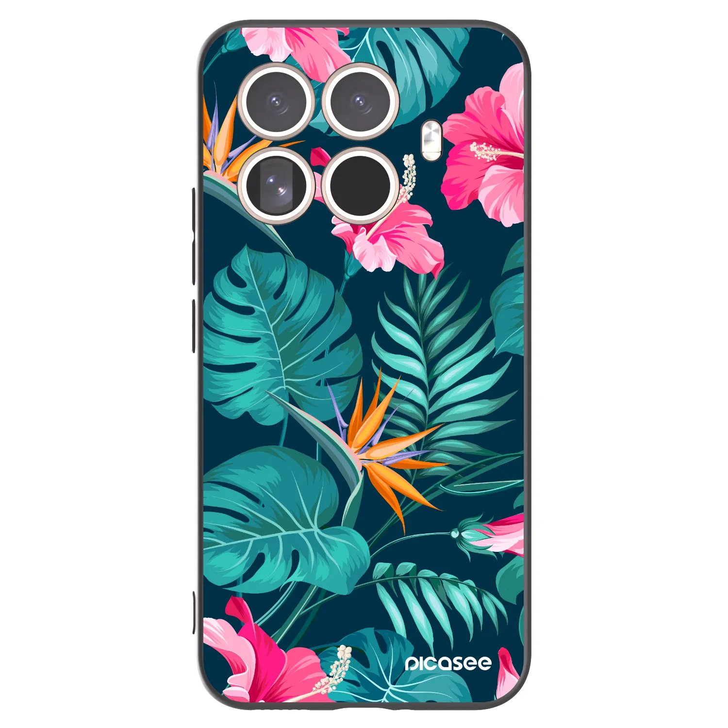 Picasee silikonski črni ovitek za Xiaomi 15T Pro - Pink Monstera