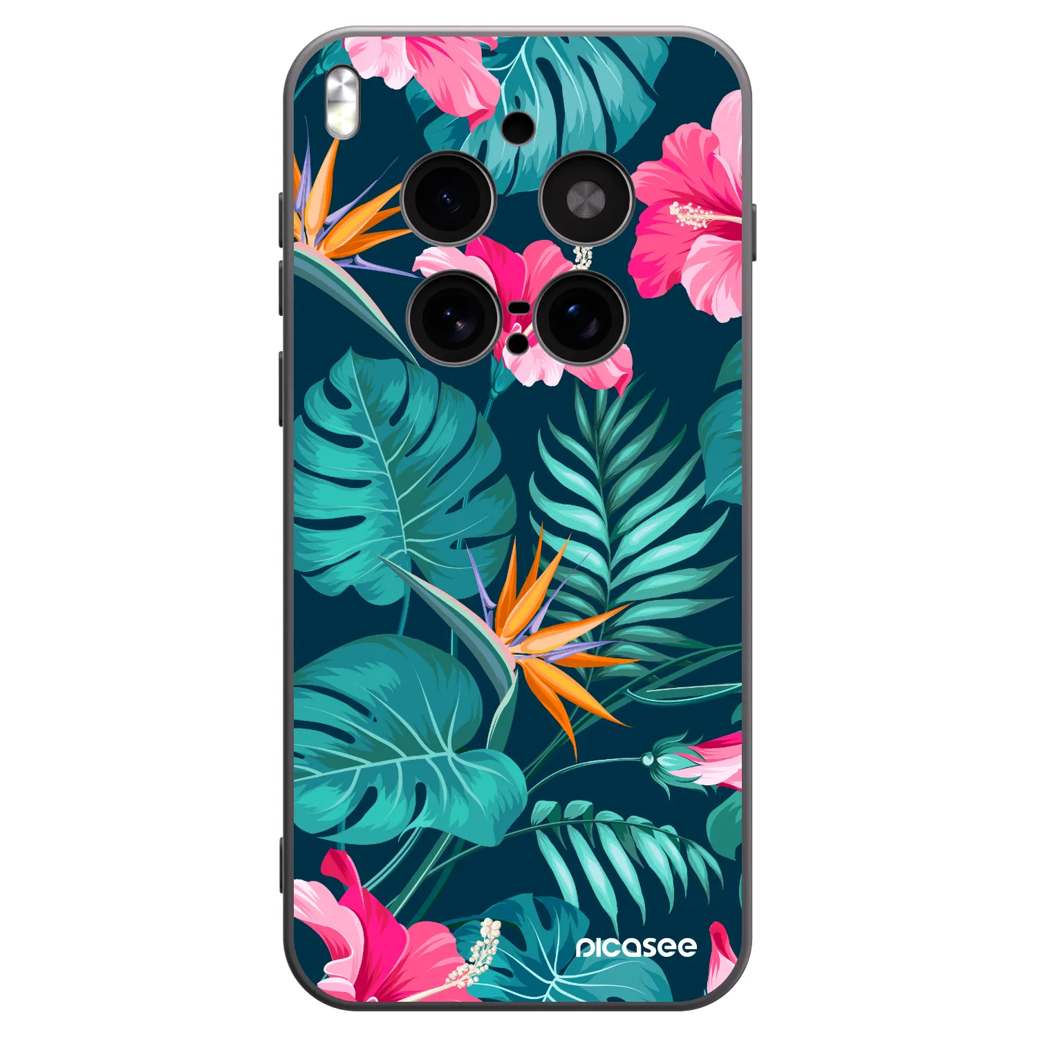 Picasee silikonski črni ovitek za Vivo X300 Pro - Pink Monstera