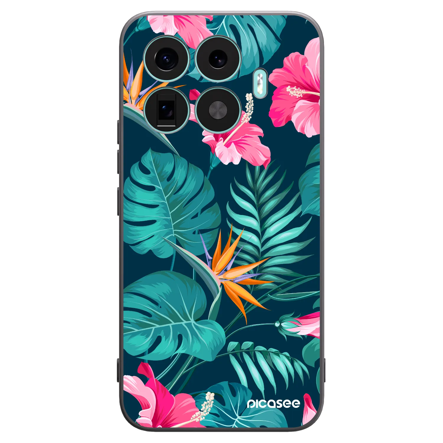 Picasee silikonski črni ovitek za Xiaomi 17T Pro - Pink Monstera