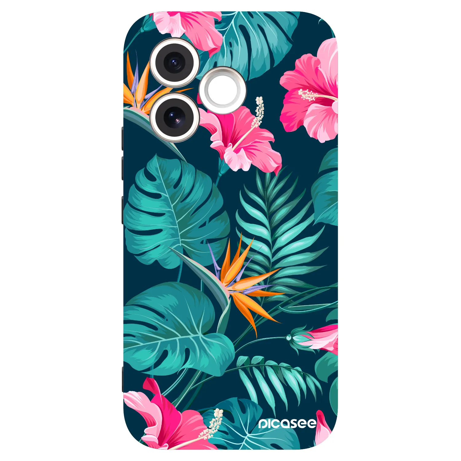 Picasee silikonski črni ovitek za Honor 600 Lite - Pink Monstera