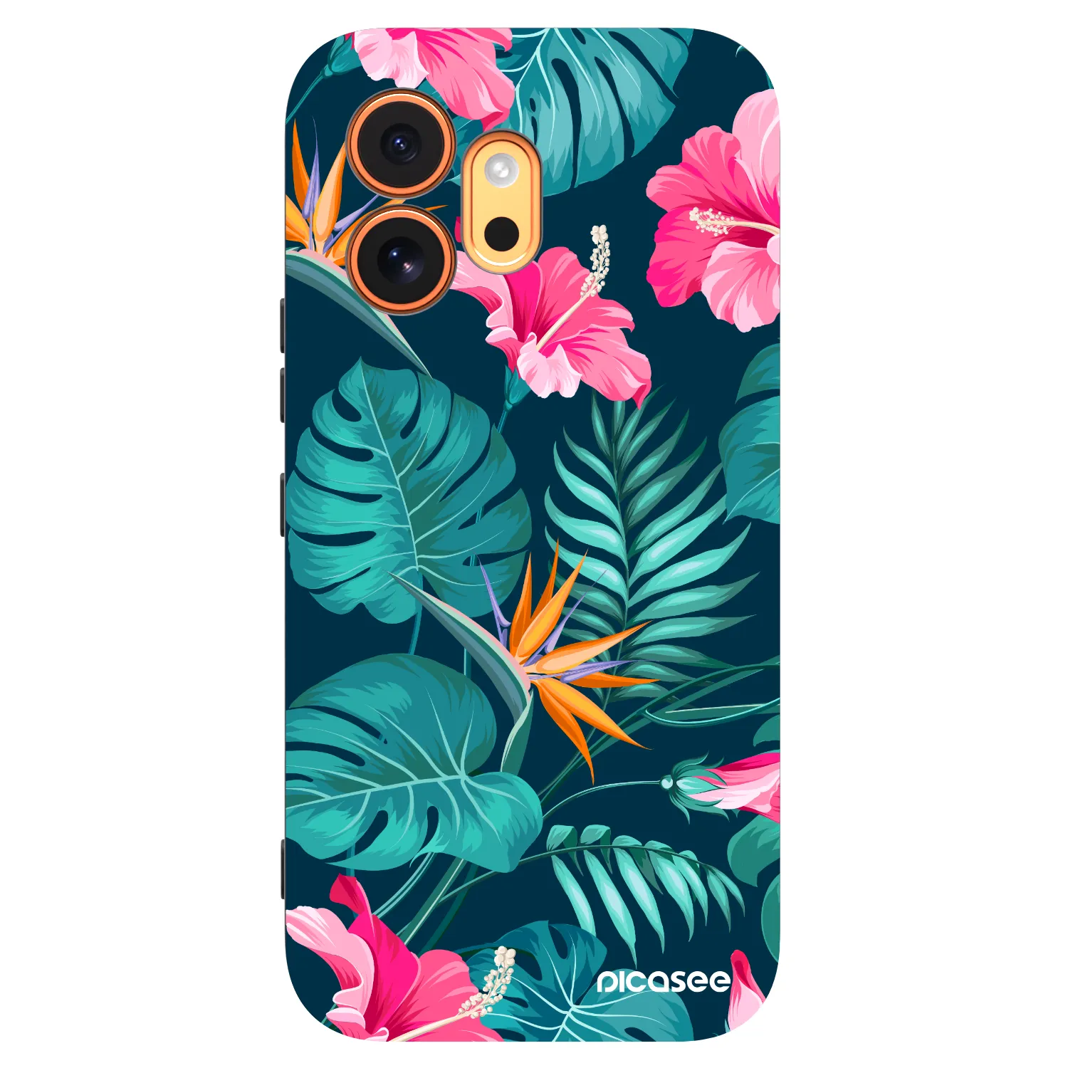 Picasee silikonski črni ovitek za Honor 600 - Pink Monstera