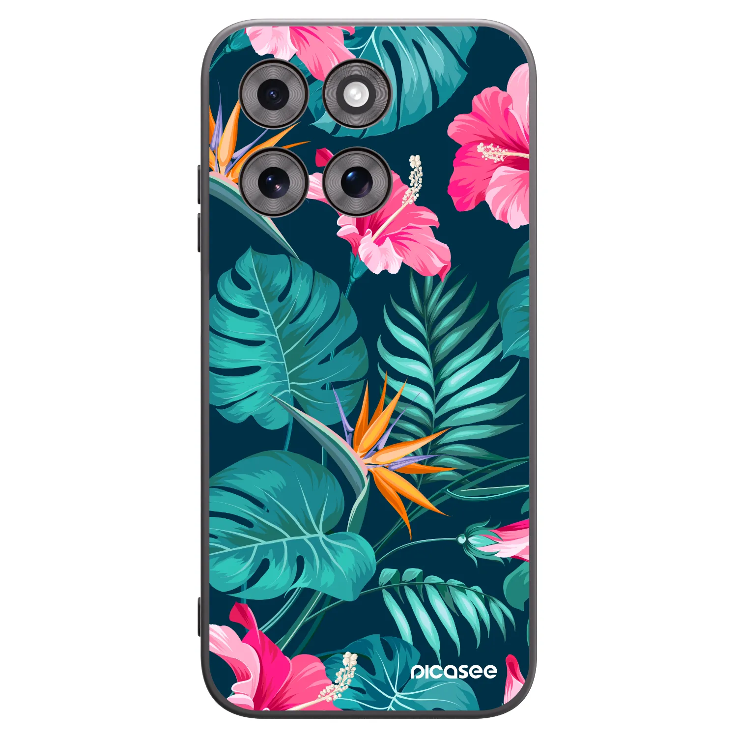 Picasee silikonski črni ovitek za Motorola Moto G77 - Pink Monstera