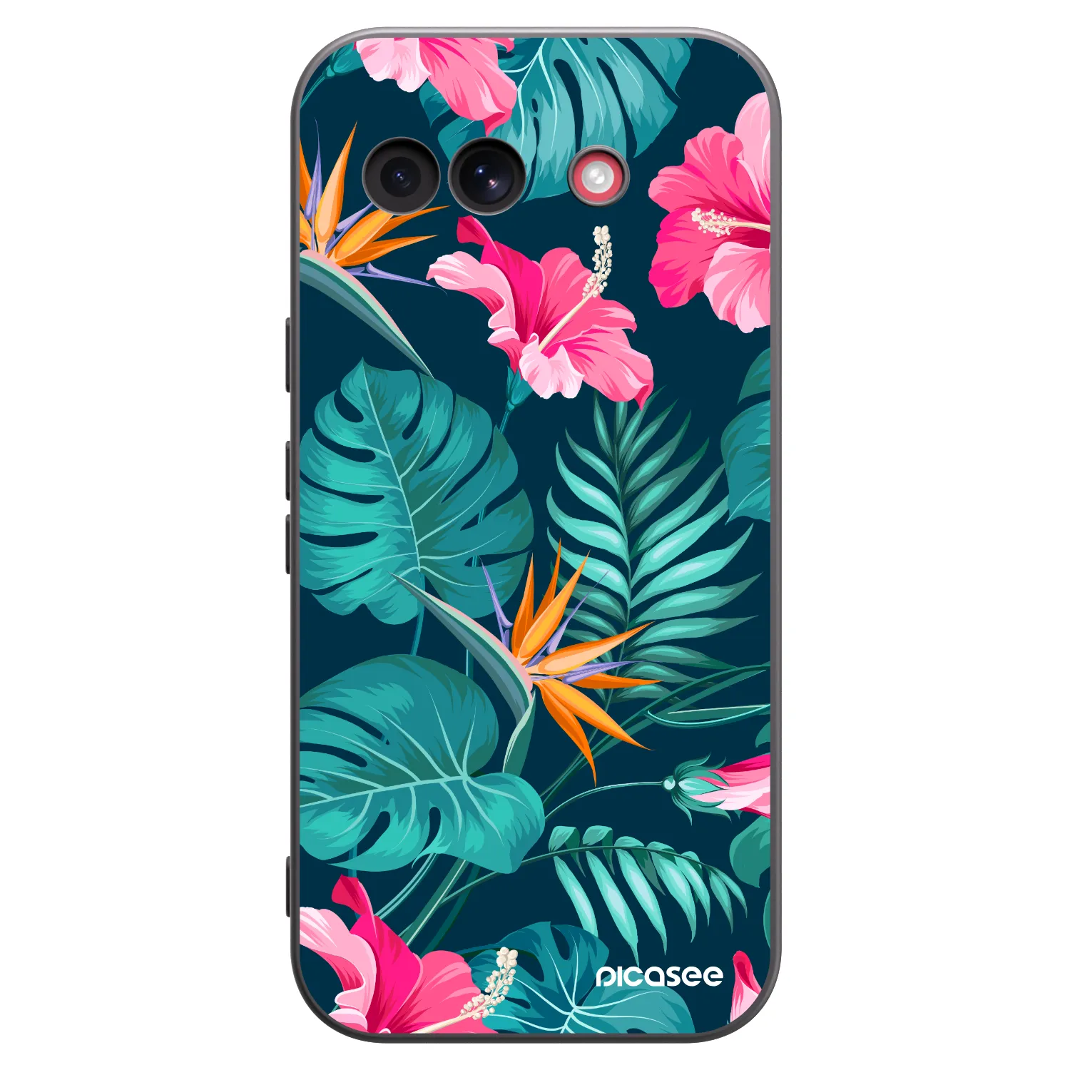 Picasee silikonski črni ovitek za Google Pixel 10a - Pink Monstera
