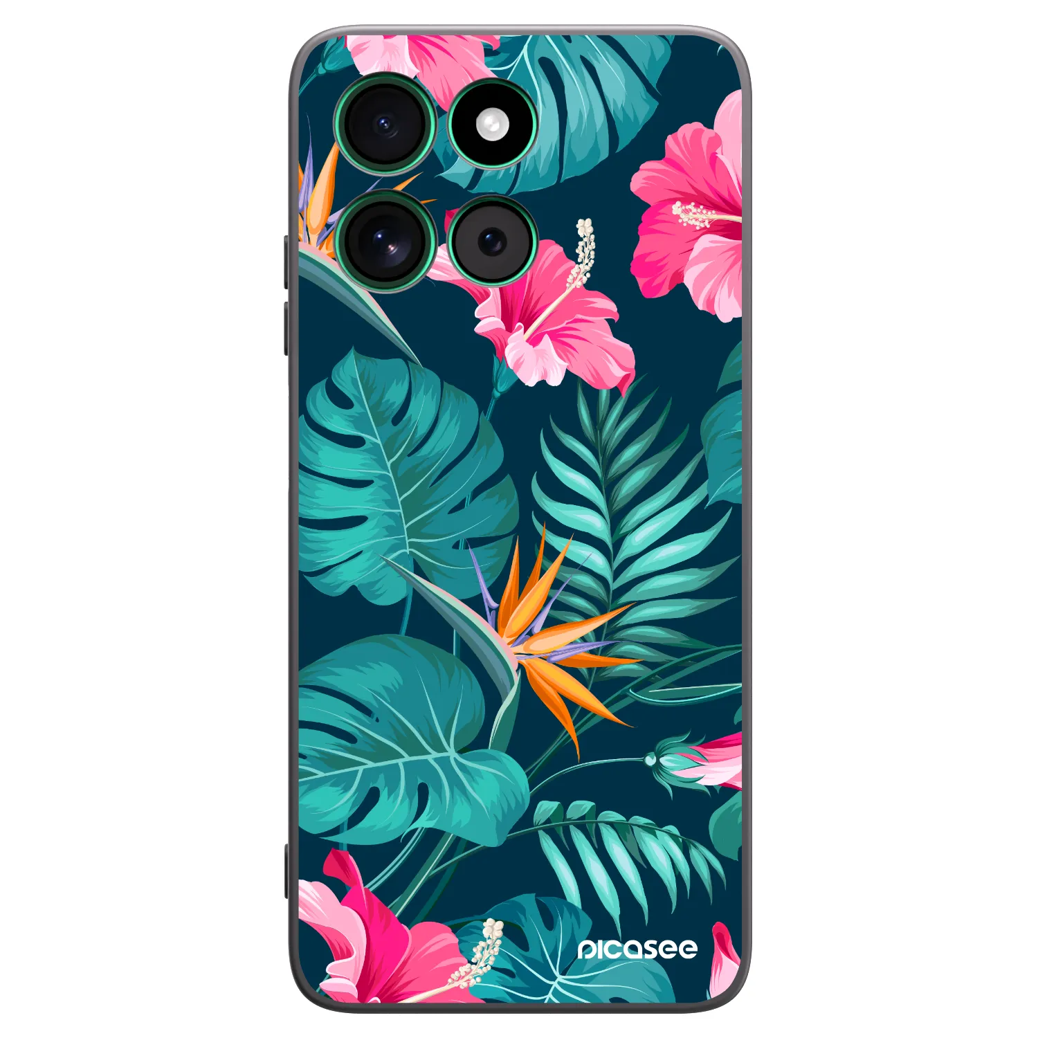 Picasee silikonski črni ovitek za Motorola Moto G57 Power - Pink Monstera