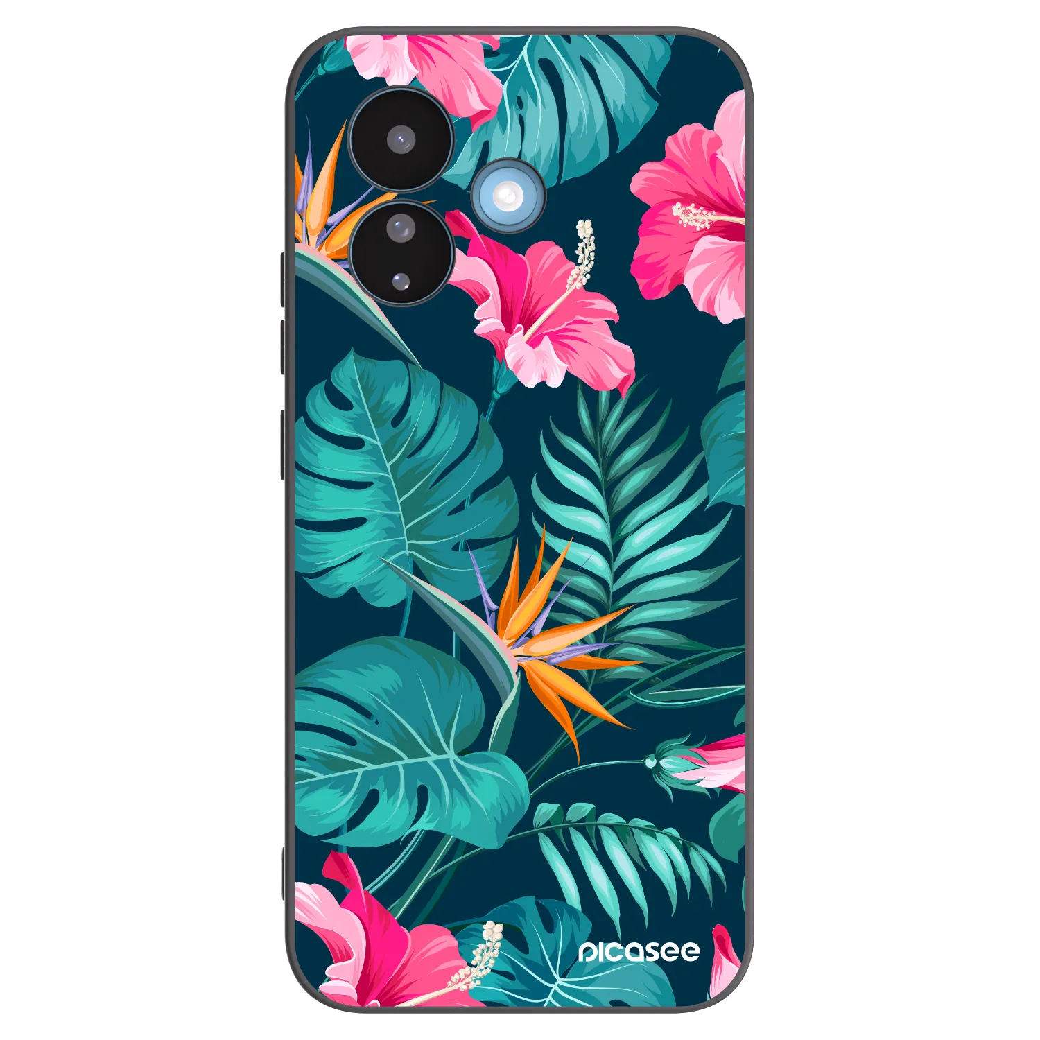 Picasee silikonski črni ovitek za Xiaomi Redmi Note 17 Pro 5G - Pink Monstera