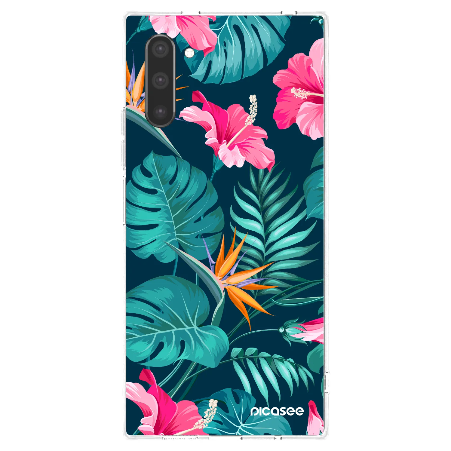 Picasee silikonski prozorni ovitek za Samsung Galaxy Note 10 N970F - Pink Monstera