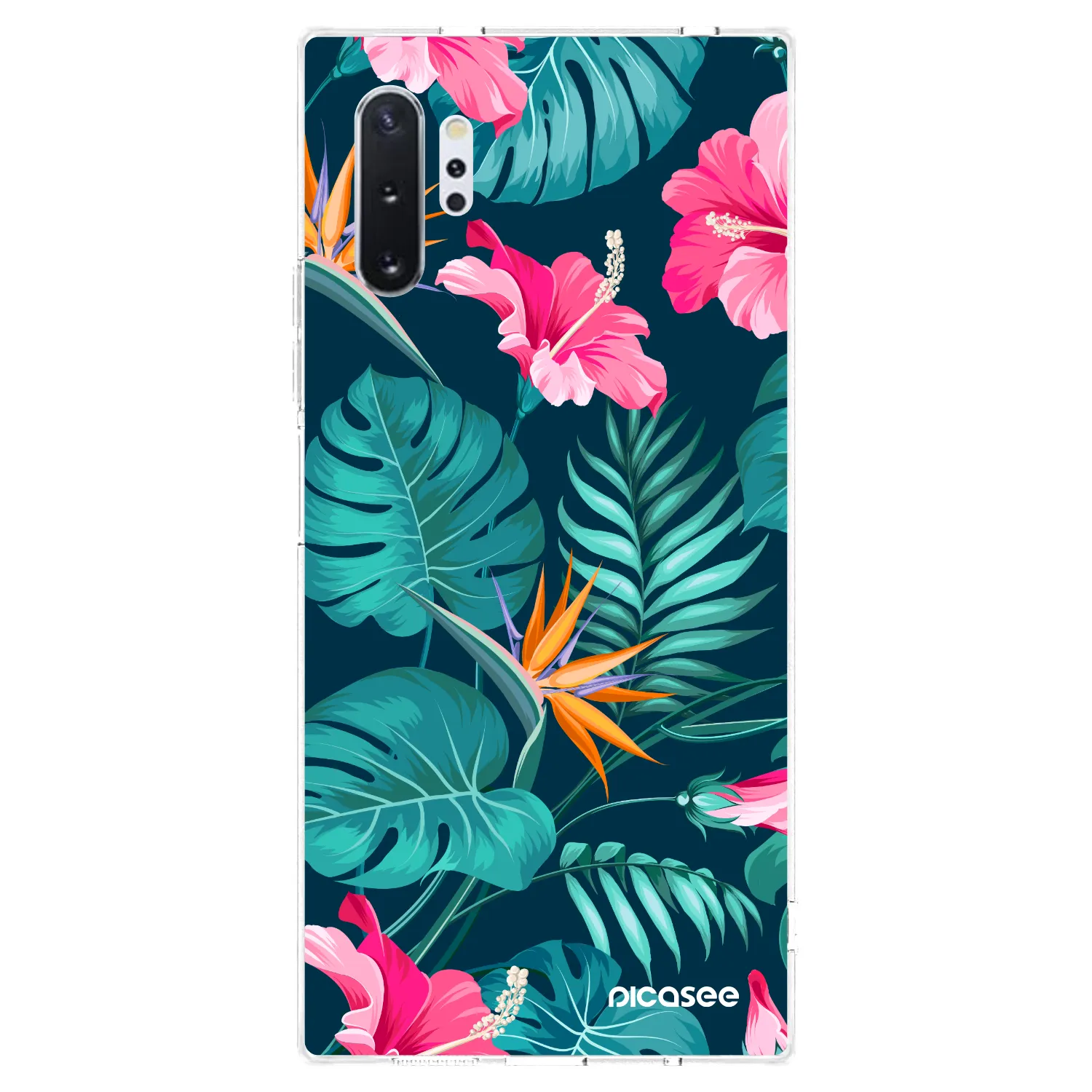 Picasee silikonski prozorni ovitek za Samsung Galaxy Note 10+ N975F - Pink Monstera