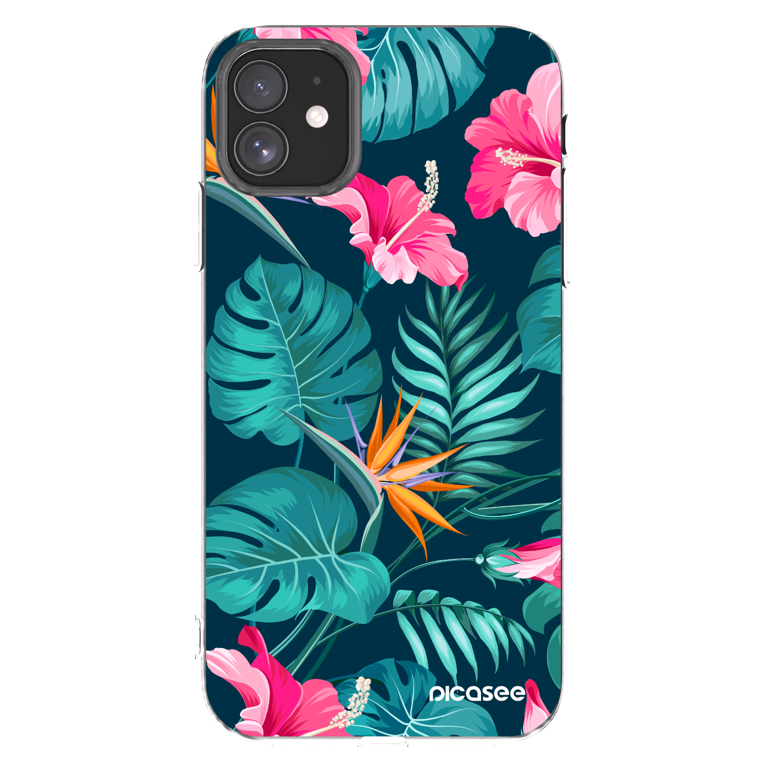 Picasee silikonski prozorni ovitek za Apple iPhone 11 - Pink Monstera