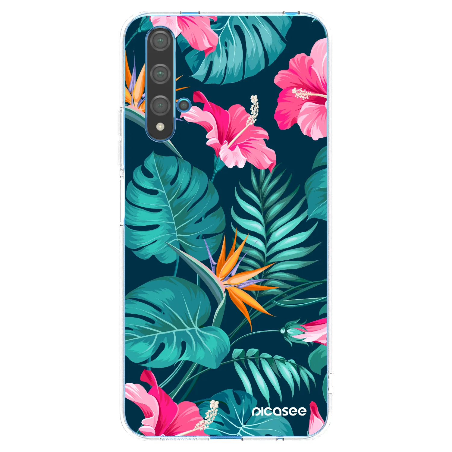 Picasee silikonski prozorni ovitek za Huawei Nova 5T - Pink Monstera