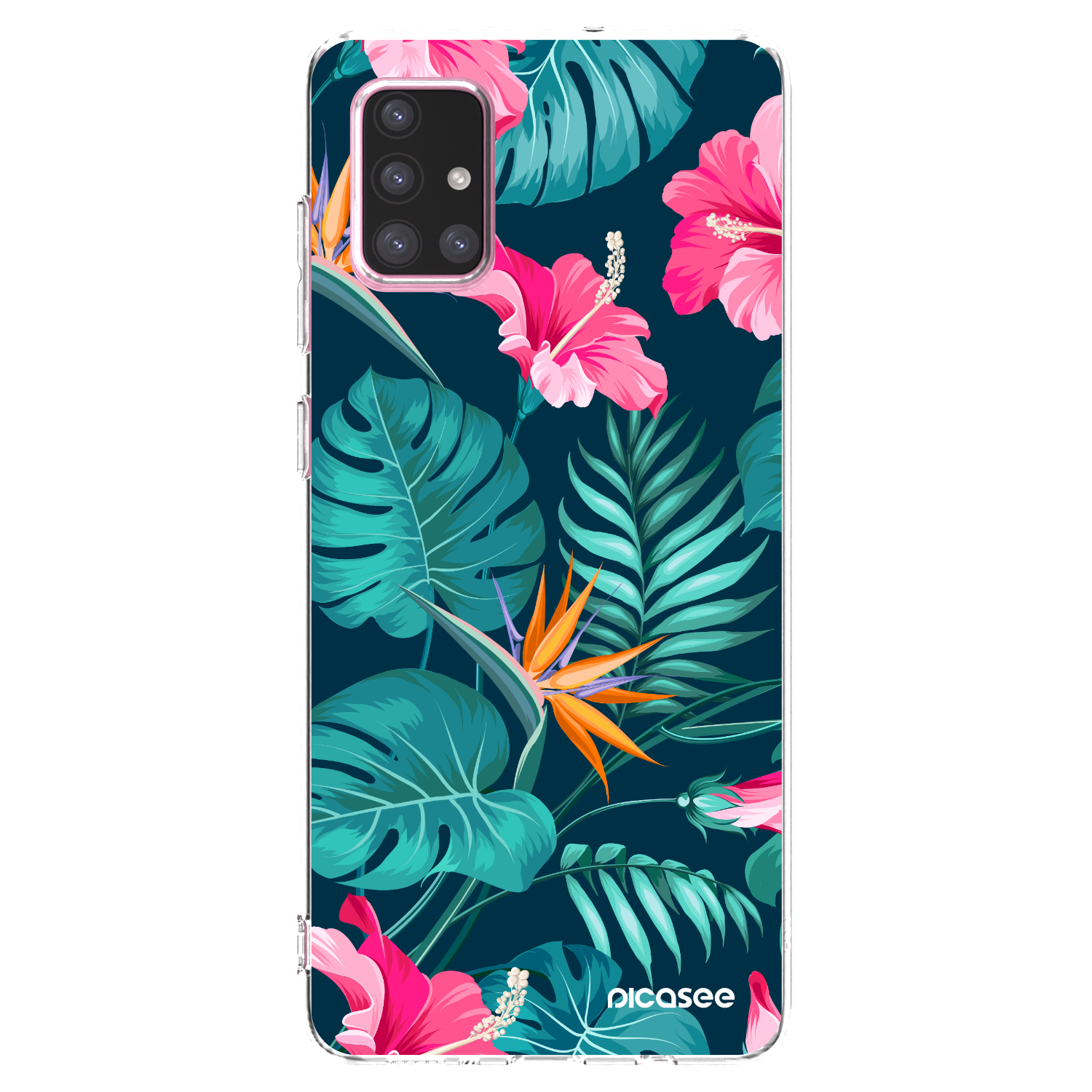 Picasee silikonski prozorni ovitek za Samsung Galaxy A71 A715F - Pink Monstera