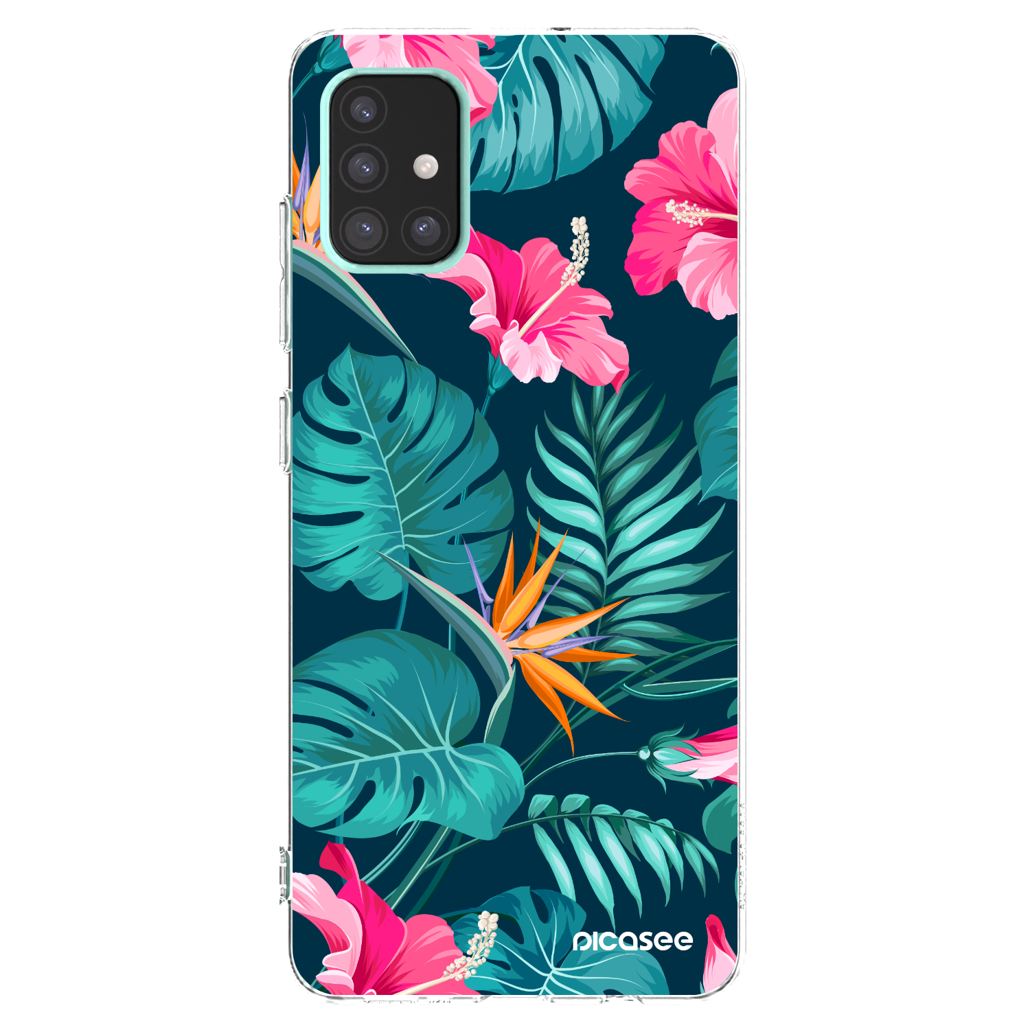 Picasee silikonski prozorni ovitek za Samsung Galaxy A51 A515F - Pink Monstera