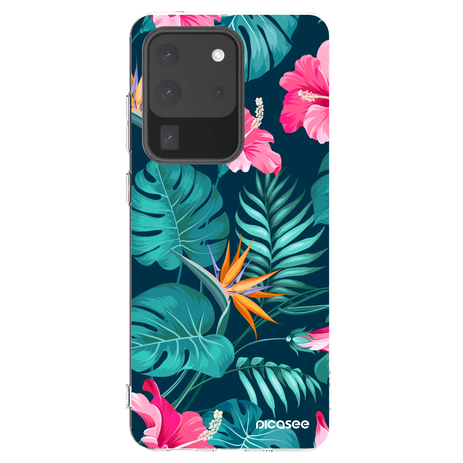 Picasee silikonski prozorni ovitek za Samsung Galaxy S20 Ultra 5G G988F - Pink Monstera