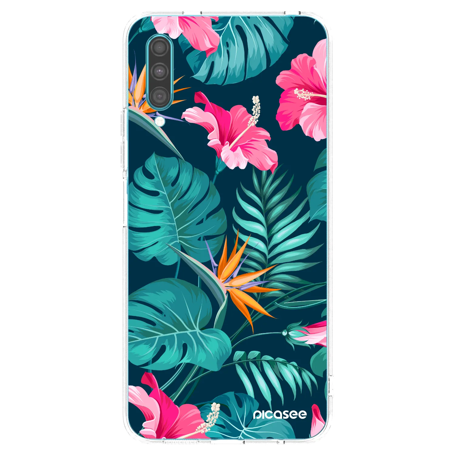 Picasee silikonski prozorni ovitek za Samsung Galaxy A30s A307F - Pink Monstera