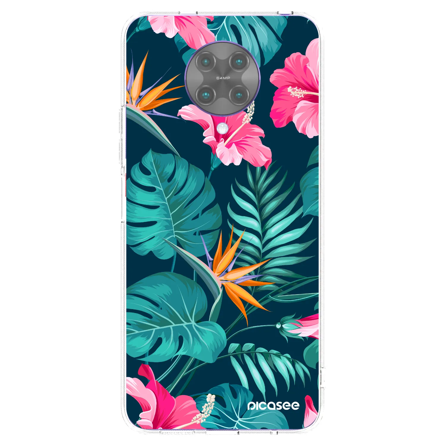 Picasee silikonski prozorni ovitek za Xiaomi Poco F2 Pro - Pink Monstera