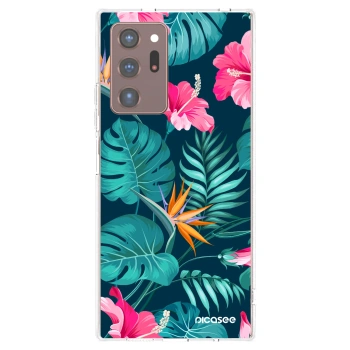 Picasee silikonski prozorni ovitek za Samsung Galaxy Note 20 Ultra - Pink Monstera