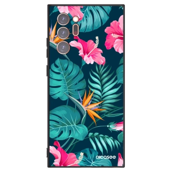 Picasee silikonski črni ovitek za Samsung Galaxy Note 20 Ultra - Pink Monstera