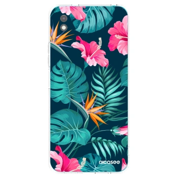 Picasee silikonski črni ovitek za Xiaomi Redmi 9A - Pink Monstera