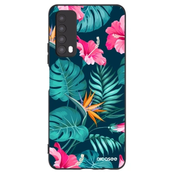 Picasee silikonski črni ovitek za Huawei P Smart 2021 - Pink Monstera
