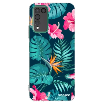 Picasee silikonski prozorni ovitek za Honor 10X Lite - Pink Monstera