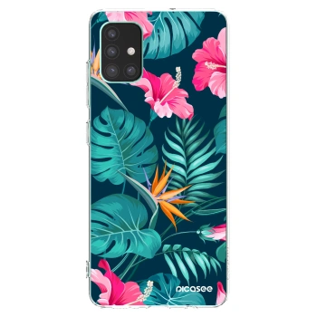 Picasee silikonski prozorni ovitek za Samsung Galaxy M51 M515F - Pink Monstera