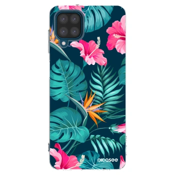 Picasee silikonski prozorni ovitek za Samsung Galaxy A12 A125F - Pink Monstera