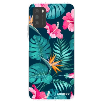 Picasee silikonski prozorni ovitek za Xiaomi Poco M3 - Pink Monstera