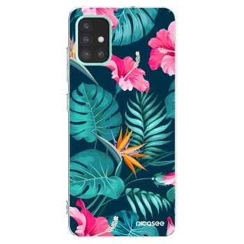 Picasee silikonski prozorni ovitek za Samsung Galaxy M31s - Pink Monstera