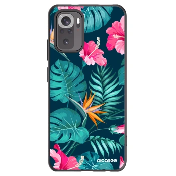 Picasee silikonski črni ovitek za Xiaomi Redmi Note 10 - Pink Monstera