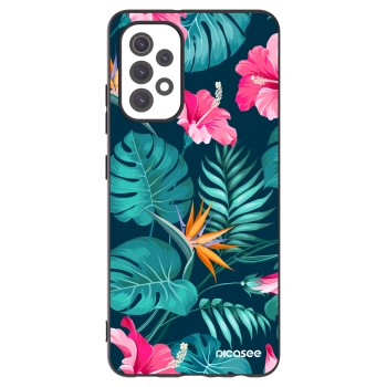 Picasee silikonski črni ovitek za Samsung Galaxy A32 5G A326B - Pink Monstera