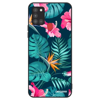 Ovitek za Samsung Galaxy A21s - Pink Monstera
