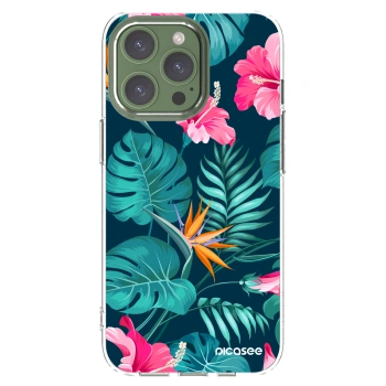 Picasee silikonski prozorni ovitek za Apple iPhone 13 Pro - Pink Monstera