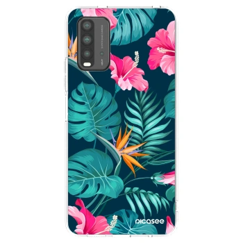 Picasee silikonski črni ovitek za Xiaomi Redmi 9T - Pink Monstera