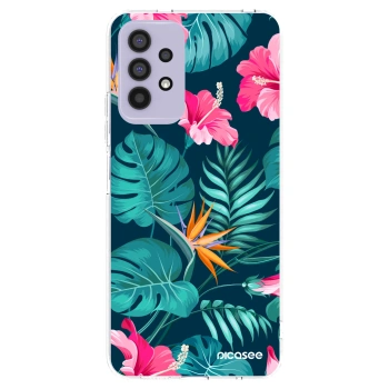 Picasee silikonski prozorni ovitek za Samsung Galaxy A32 4G SM-A325F - Pink Monstera