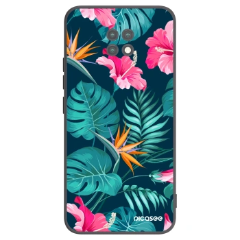 Picasee silikonski črni ovitek za Xiaomi Redmi Note 9T - Pink Monstera