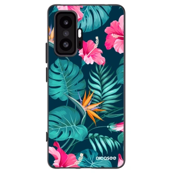 Picasee silikonski črni ovitek za Xiaomi 11T - Pink Monstera