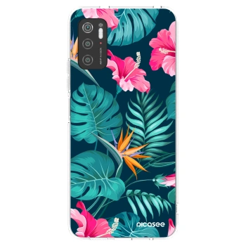 Picasee silikonski prozorni ovitek za Xiaomi Poco M3 Pro 5G - Pink Monstera